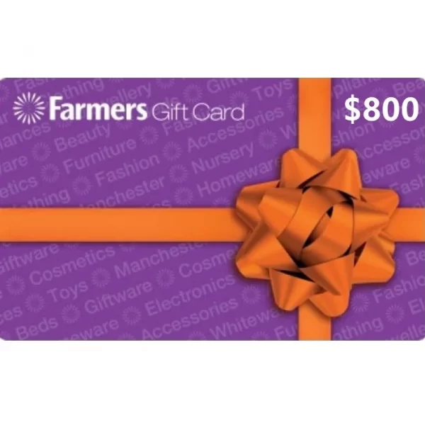 Farmers $800 NZD Physical Gift Card (Express Delivery)